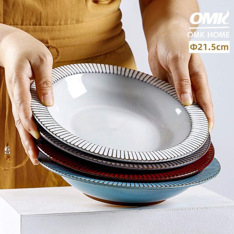Omk Châu Âu gốm cổ điển đĩa ăn tối