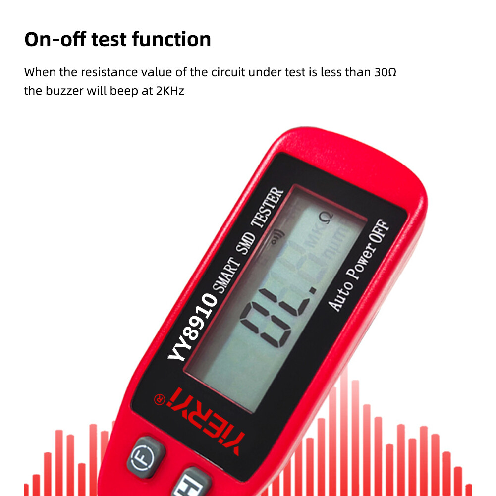 Yieryi Smart SMD Tester Electrical Multimeter Resistance Capacitance Continuity Diode Test Meter SMD Component Tester