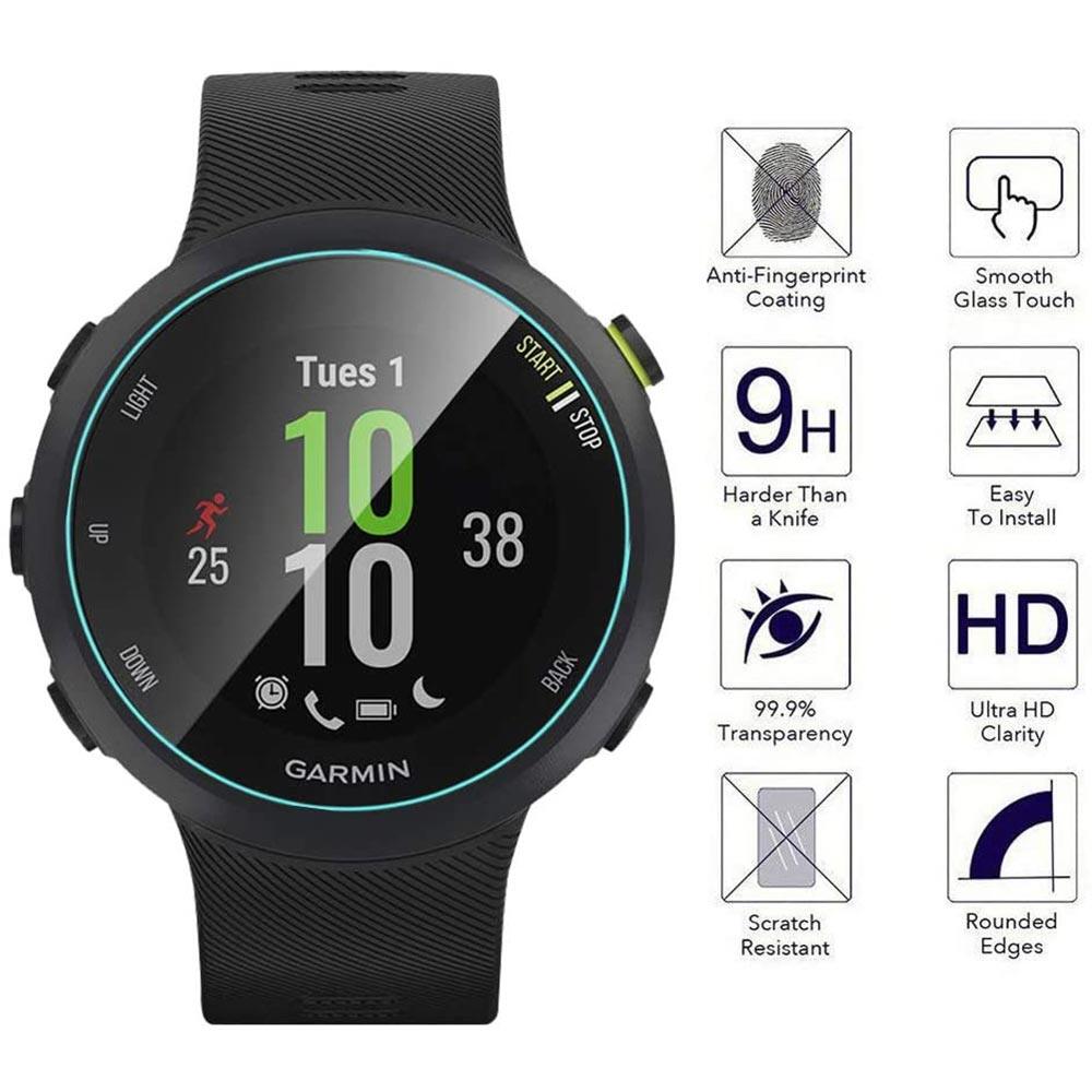 3 Pack Compatible for Garmin Forerunner 45/45S Screen Protector, Scratch Resistance No Bubble Anti-Fingerprint Hardness Tempered Glass for Garmin Forerunner 45 / 45s