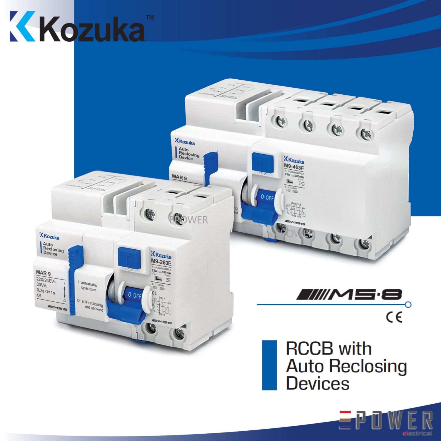 Auto-Reclose RCD 30mA 2P/4P RCCB Type A Automatic Reclosing Device