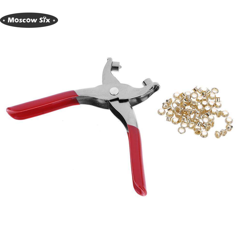 [Special offer]Craft Fabric Eyelet Pliers Tool Kit with 100pcs Brass Gold Eyelets Grommets