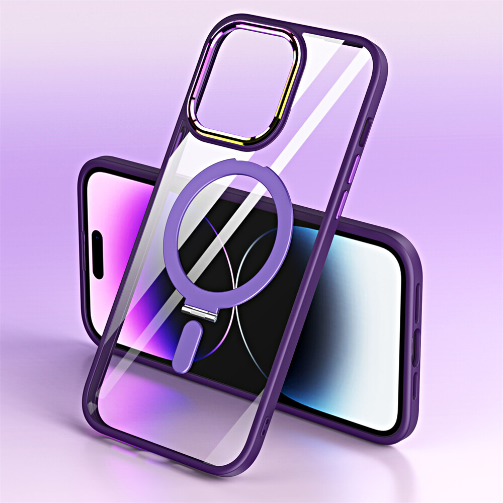 Lenuo Clear Phone Case For iPhone 14 Pro Max 13 Pro Max 14 Plus 12 Pro 11 Pro Max 11 Casing Folding Stand Phone Case Dustproof Shockproof Protection HD Transparent Back Cover