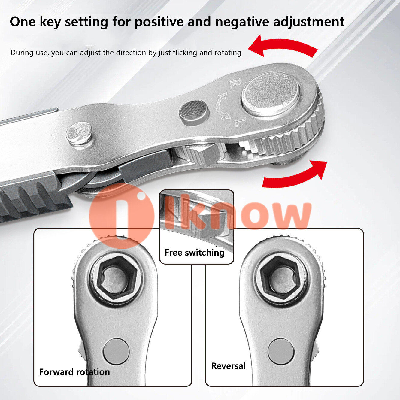 Bộ Tua Vít Bánh Cóc Hai Chiều 6Mm Mới, Cờ Lê Đa Năng Gia Dụng Góc Vuông 5 Trong 1 Tuốc Nơ Vít Mini