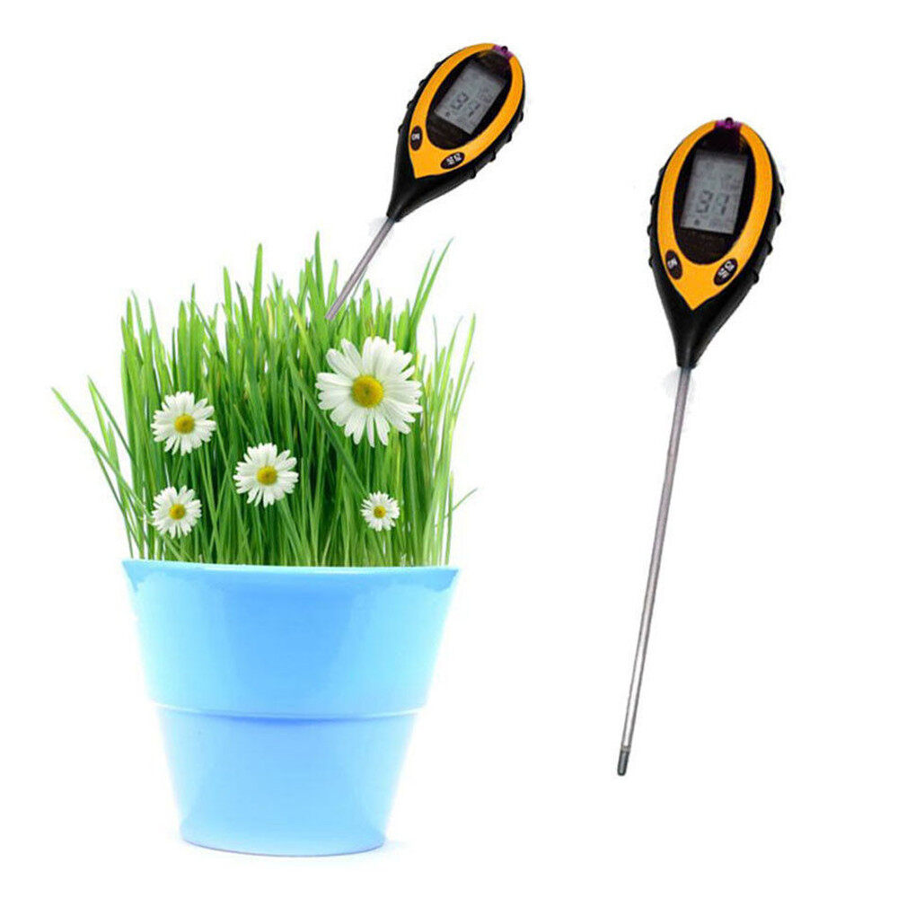 4 In 1 LCD Digital Soil Moisture Humidity Temperature Sunlight PH Tester Meter