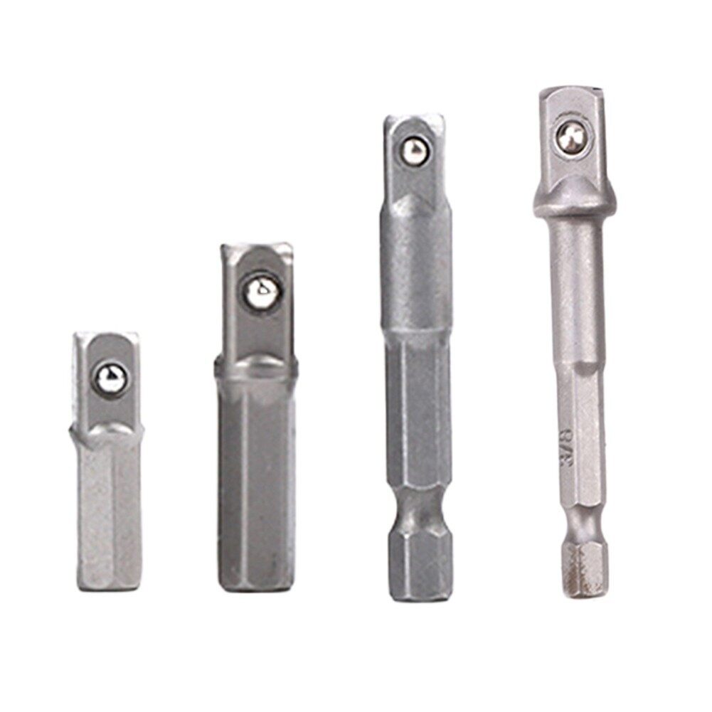 1/4" Socket Adapter Adapter Chrome Vanadium Steel Driver For Impact Driver Hex Shank To Square Socket Extension