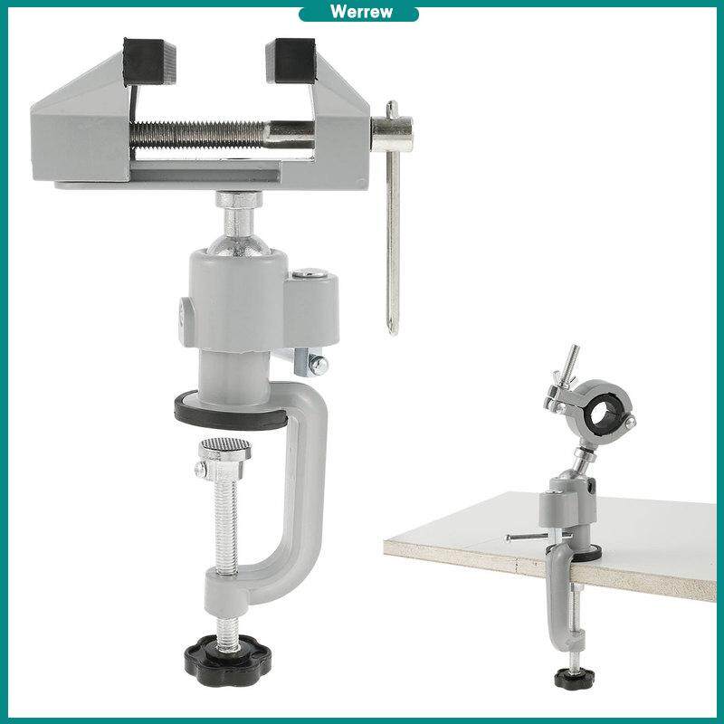 QWORK Tisch-Schraubstock 3 Zoll - 360° Drehbar & 45° Neigbar Für Werkstatt