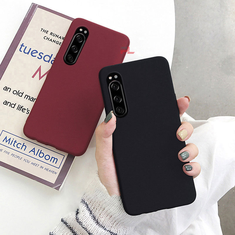 PlusCase for Sony Xperia 5 III II Soft Ultra Thin Matte Sandstone Case Protective Phone Back Slim Casing Cover