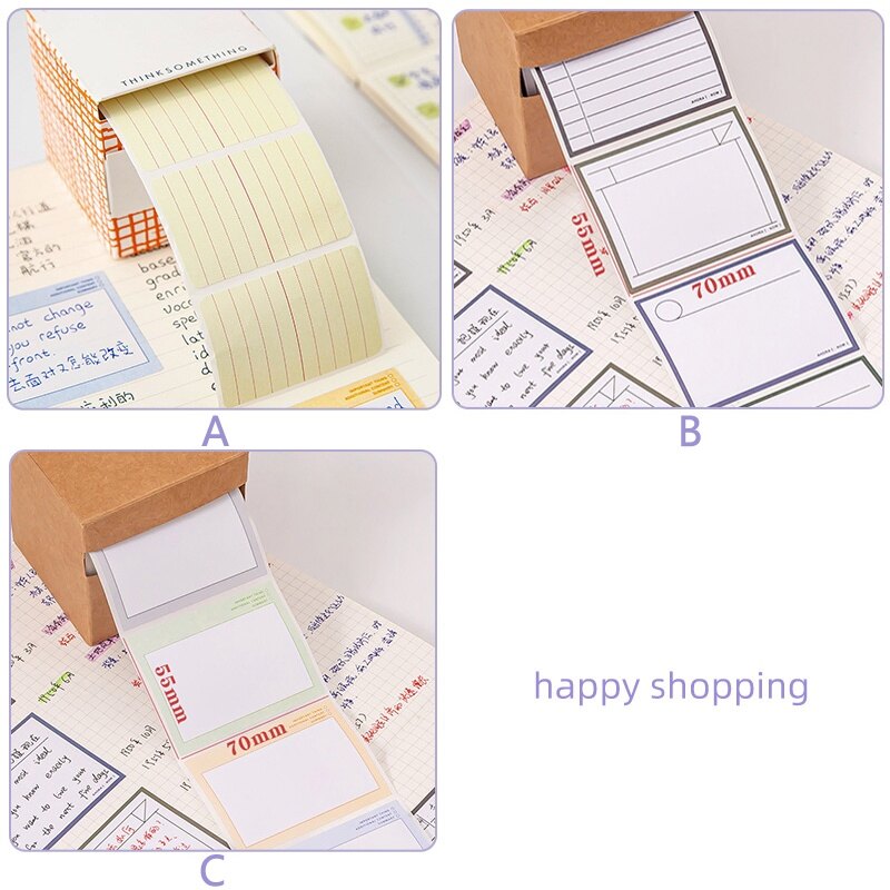 250 Sheets Tearable Pull-out Memo Paper Set School Office Creative Scroll Sticky Notes