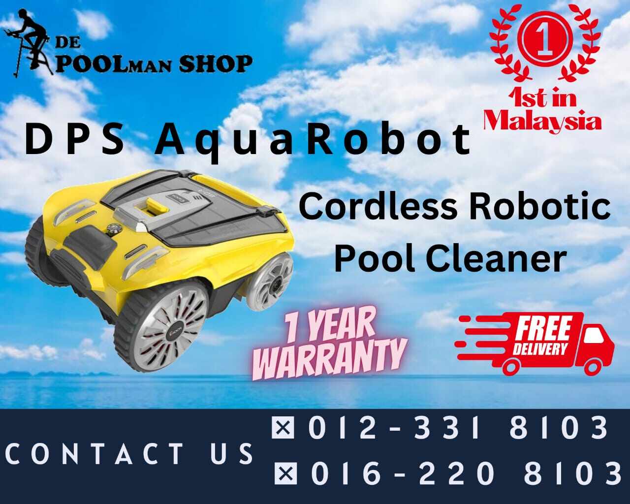 DPS AquaRobot (Cordless Robotic Pool Cleaner) Swimming Pool Robotic