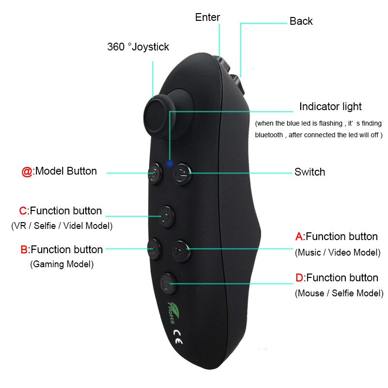 Tay Cầm Chơi Game Bluetooth Không Dây Wxxiwei Điều Khiển Từ Xa VR, Dành Cho Android IOS