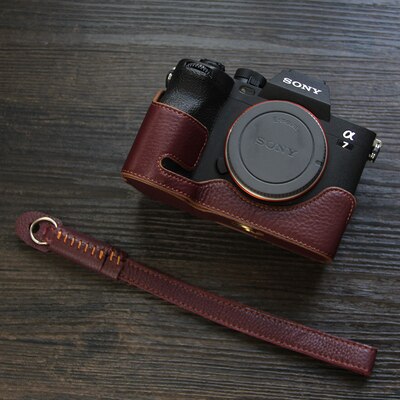 Genuine leather cowhide bag body box case for sony a1 a7s3 a7s iii a7 mark iv a7m4 camera protective sleeve box base grip
