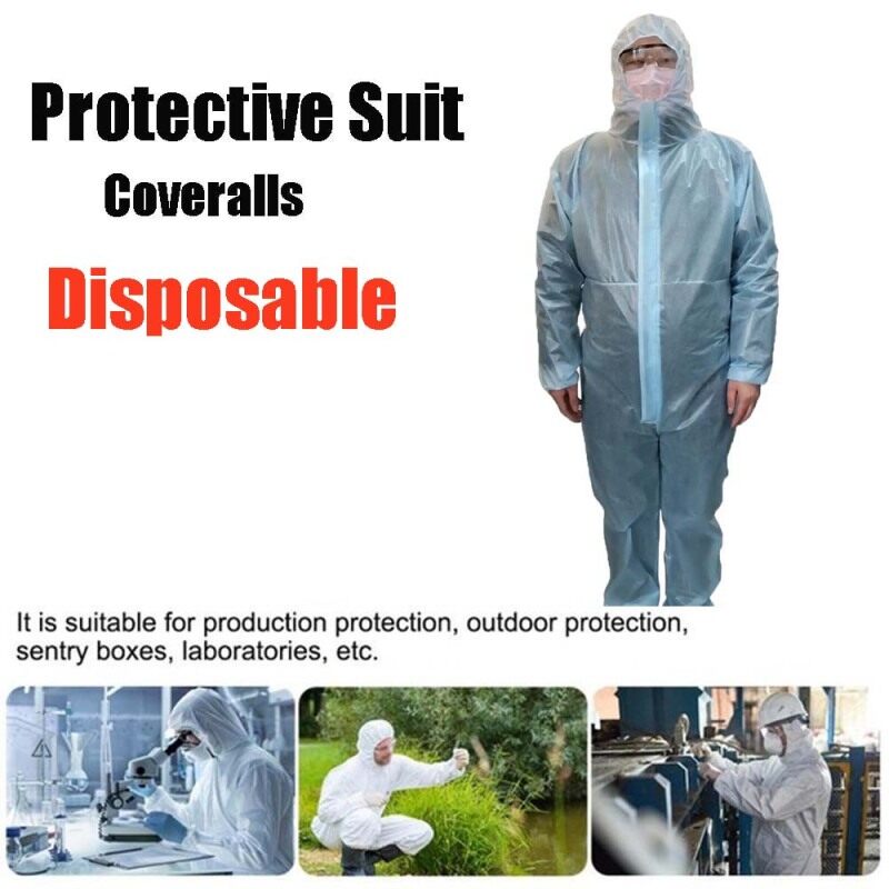 Dust-proof Anti-bacterial Women Siamese Cap Men Isolation Cloth Safety Clothing Protection Suit Non-Woven
