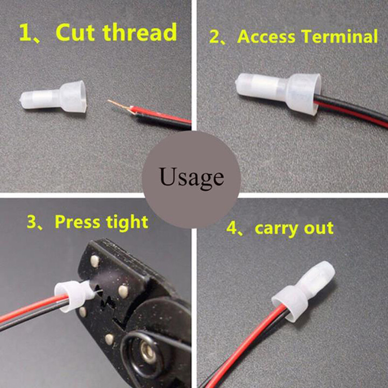 Pnate 100Pcs Durable CE2X Wire Connectors Crimp Terminals Cap for Electrical Useful