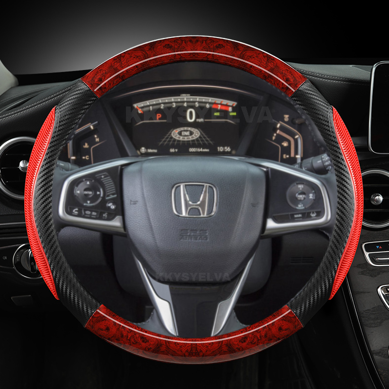 Mahogany wood grain car steering wheel cover for honda crv 2017-2022 2023 clarity 2016-2018 civic10th 2016-2022 auto accessories
