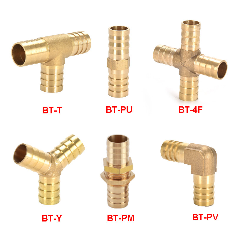 2 Way Straight Hose Barb Connector Brass Barbed Pipe Fitting Reducer Coupler