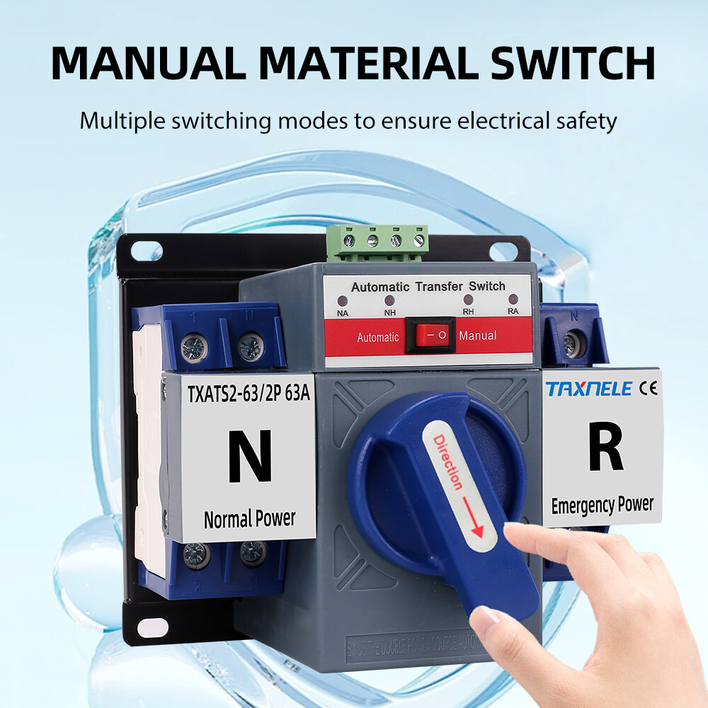 ATS 2P 4P 63A 230V vi ngắt mạch năng lượng kép công tắc chuyển tự động tự động chuyển đổi