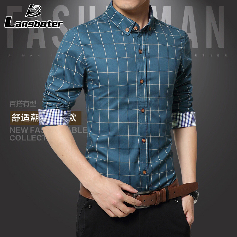 TOP★Lansboter Nam áo sơ mi dài tay ôm vừa cỡ lớn mỏng 5XL Áo sơ mi dài tay thường ngày Áo sơ mi công sở trang phục ngành 102