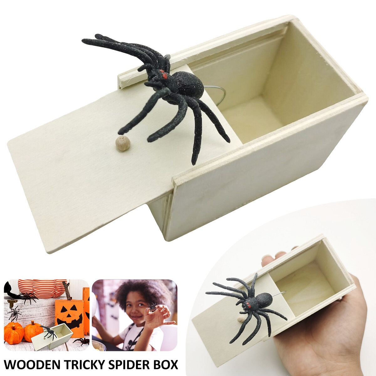 Prank Spider Scare Box for Carnivals Spider Prank Box Wooden Prank ...