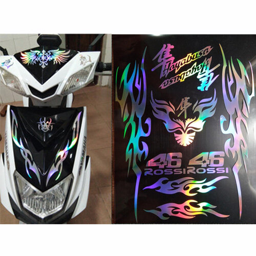 Motorcycle Laser Reflective Sticker VR46 Rossi Scooter Electric Vehicle Modified Full Body Decal Sticker