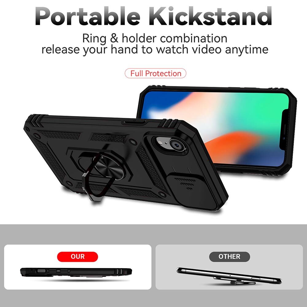 Ốp Điện Thoại Dành Cho iPhone X XS XR XS Max, Ốp Lưng Có Giá Đỡ Từ Tính Hình Áo Giáp Camera Bảo Vệ Cửa Sổ Đẩy Trung Sĩ