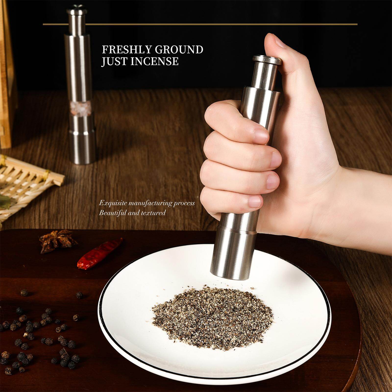 Blesiya Electric Gravity Pepper Grinder Pepper Mill Salt Mill Black
