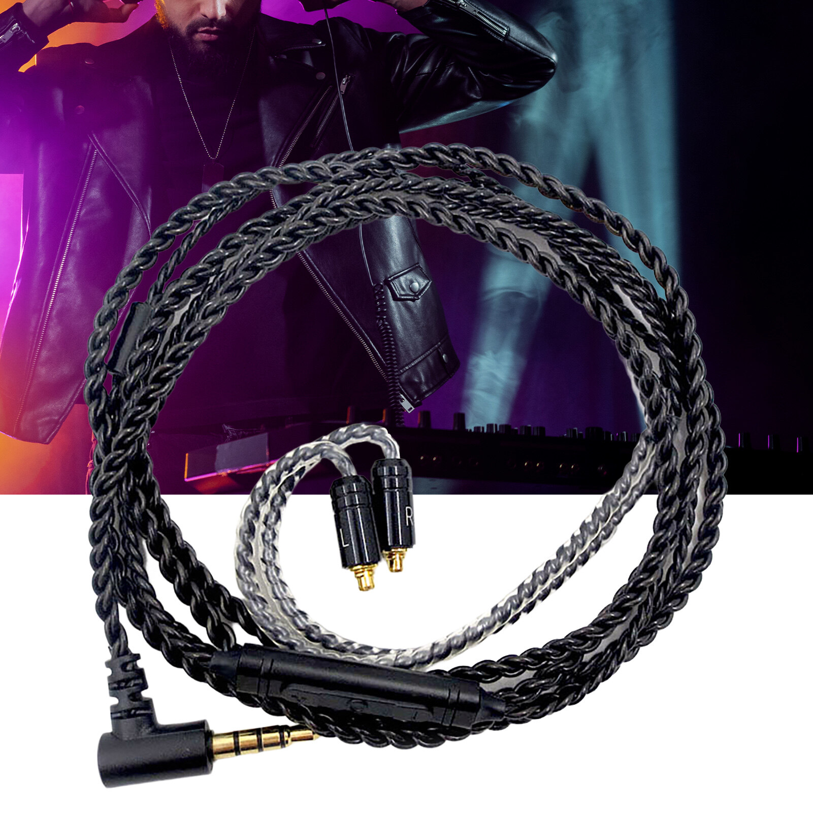 Baicai Cáp Tai Nghe Nhà Bếp Cáp Âm Thanh Tai Nghe 3.5Mm Độ Bền Cao Chuyên Nghiệp Thay Thế Bằng Mic Cho Shure SE215/Cho Sennheiser IE80S/Cho Audio-Technica A2DC/LS70/IM50/IM04 Tai Nghe Âm Thanh Rắn