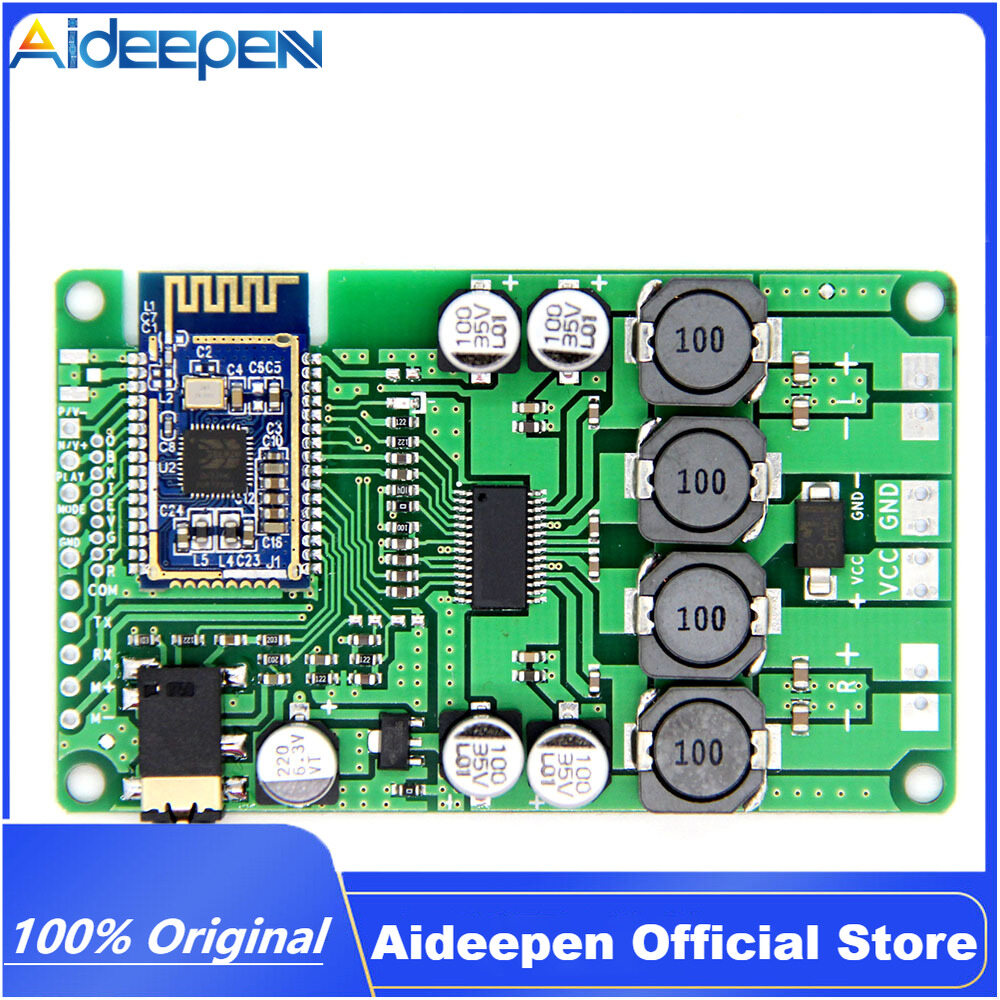 【Ready Stock & Free Shipping】Official Aideepen Store Bluetooth 5.0 Power Amplifier Board Module 2*15W/10W Support AUX Audio Input Serial Port Command To Change Name and Password
