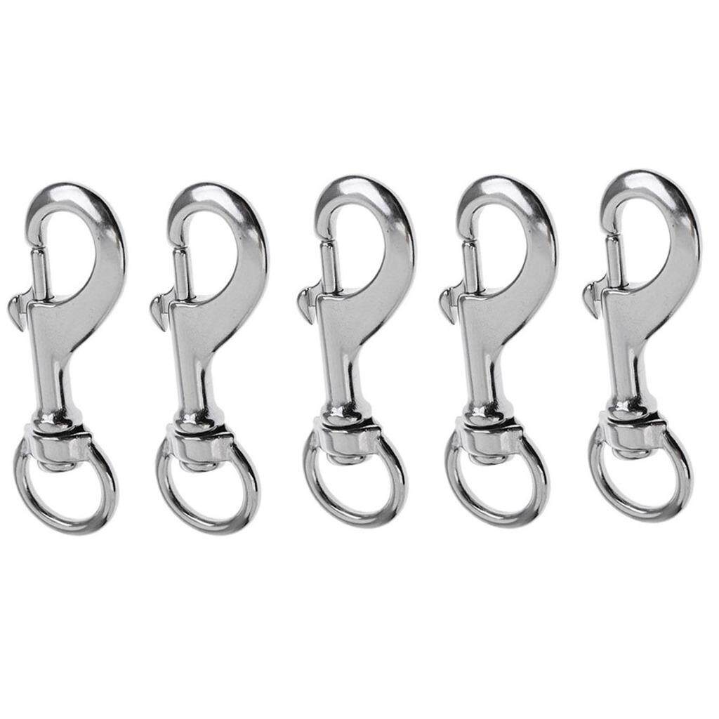 WBMOON 5 Pieces Stainless Steel Round Eye Swivel Bolt Snap Hook Dog
