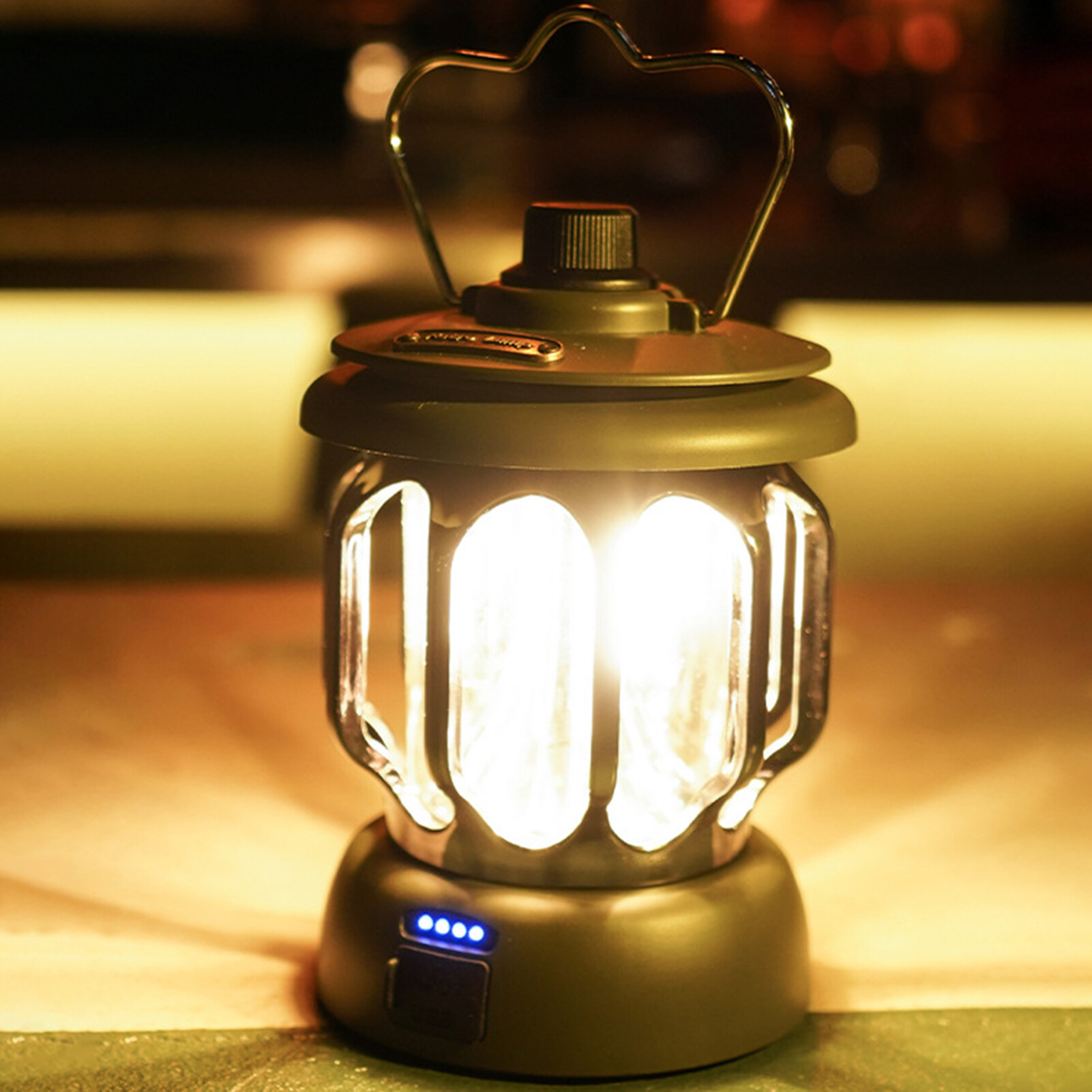 Ghxdryuru Camping Light Retro Rechargeable with Handle Waterproof Multifunctional Dual Light Source USB Charging High Brightness LED Emergency Lantern Lamp for Outdoor Outdoor Light Retro