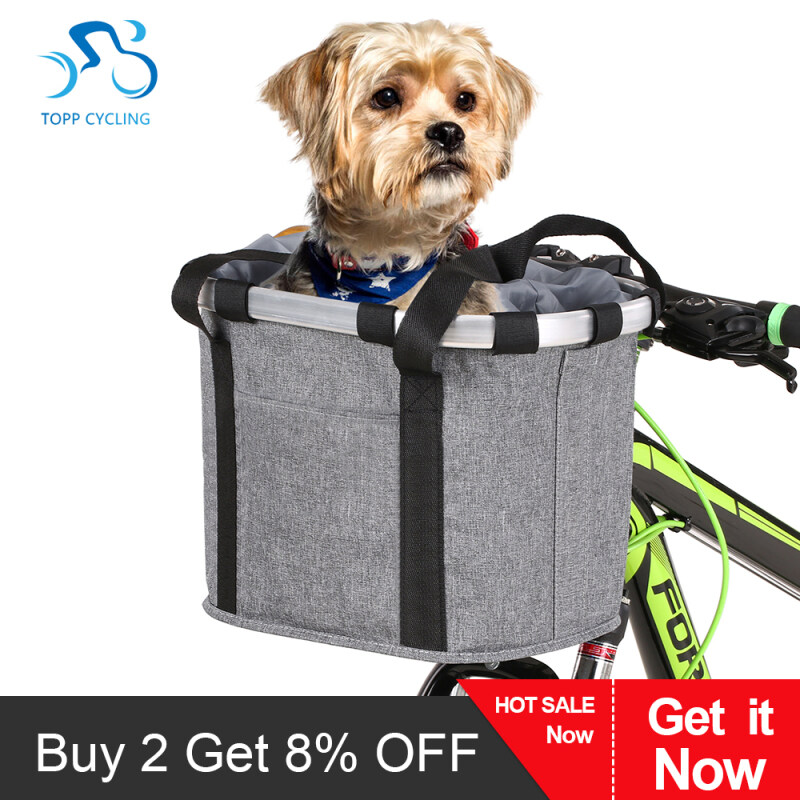 Xe đạp có thể tháo rời Giỏ xe đạp phía trước Pet Carrier Canvas Túi phía trước khung hợp kim nhôm giỏ thú cưng
