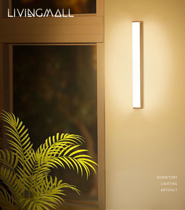 Livingmall USB Sạc LED Cảm Biến Ánh Sáng Tủ Quần Áo Ánh Sáng Cơ Thể Con Người Đèn Cảm Ứng Với 2 Chế Độ Chiếu Sáng
