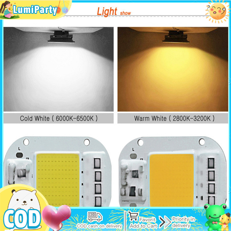 【Ready Stock】AC 220V 20W/30W/50W Free Driver High Pressure LED Chip COB Light Source