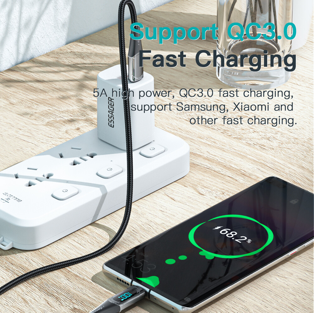 Essager Cáp USB Type C sang USB C Essager 100W/5A PD Sạc Nhanh