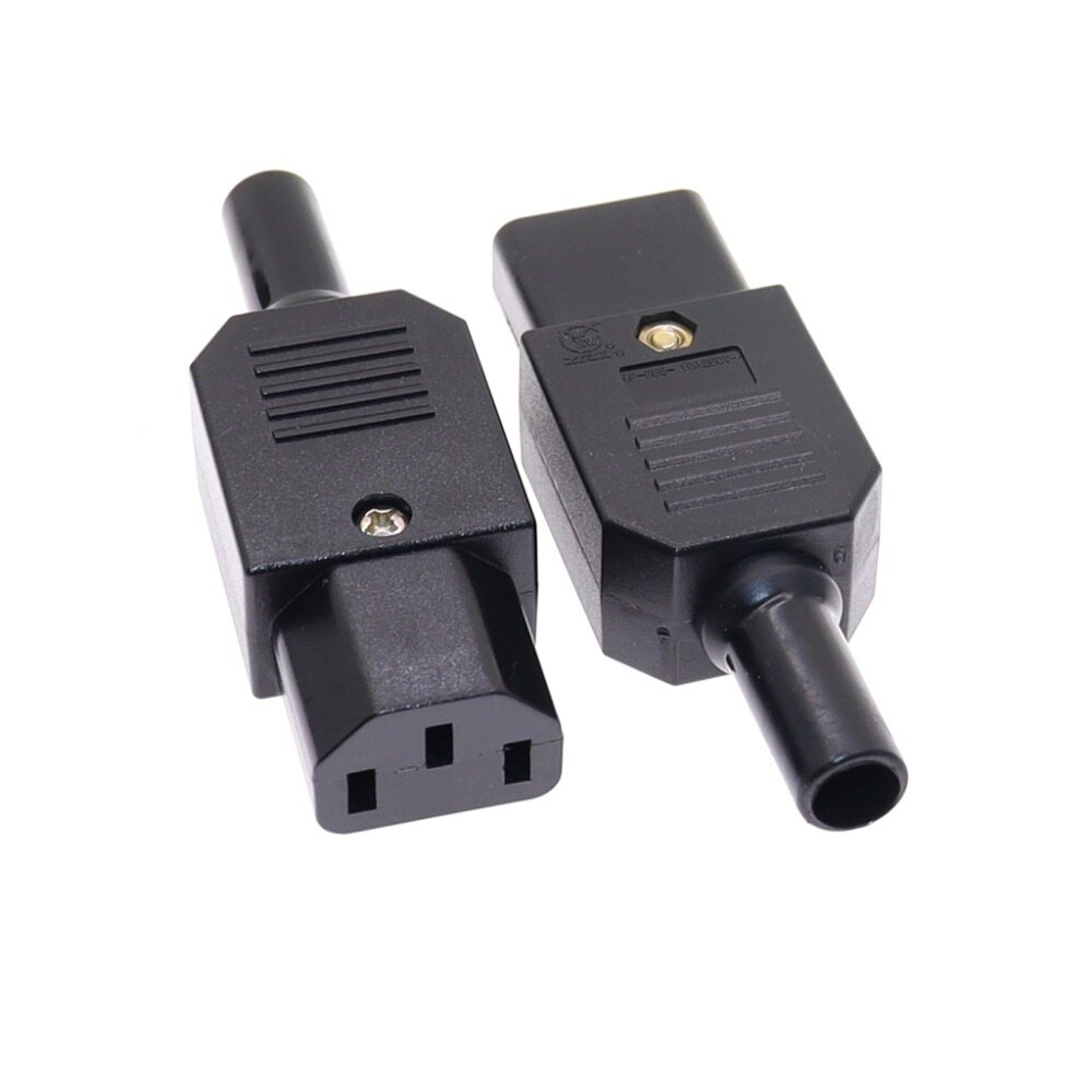 16A 250V IEC Straight Cable Plug Connector C13 C14 Female Male Plug Rewirable Power Connector 3 Pin AC Socket Industrial Plug
