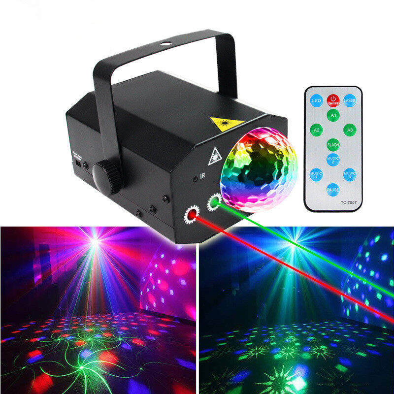 Home Taste RGB LED Disco Light Magic Ball Party Sound Lights Laser ...