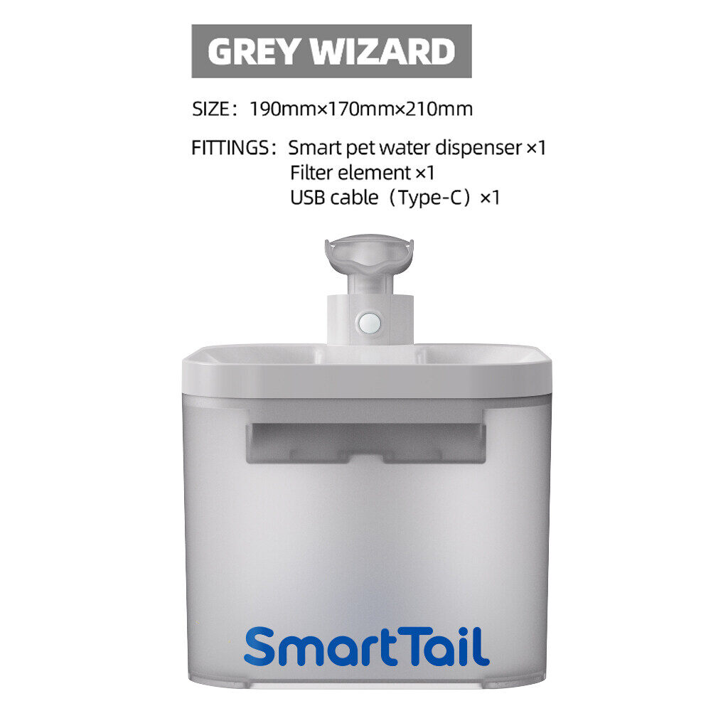 SmartTail Pet Water Dispenser Ture Wireless 2.2L Water tank 2Sense Mode Water Fountain For Dog and Cat
