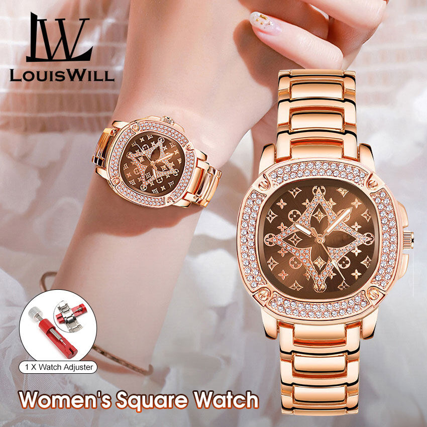 LouisWill Ladies Watch Quartz Watch Women's Fashion Light Luxury Square