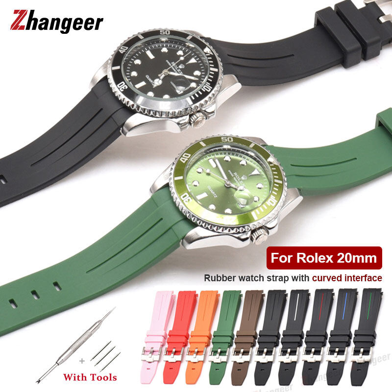 Dây Đeo Silicon Chất Lượng Cao, Dây Đồng Hồ Thể Thao Chống Nước Bằng Cao Su Mềm Thay Thế Ghost King Ancon 20Mm 21Mm 22Mm Cho Rolex GMT Đồng Hồ Đeo Tay Đôi Kèm Dụng Cụ