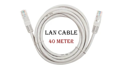 (40meter) White External Network Ethernet Cable Cat5e LAN PC Router Modem RJ45
