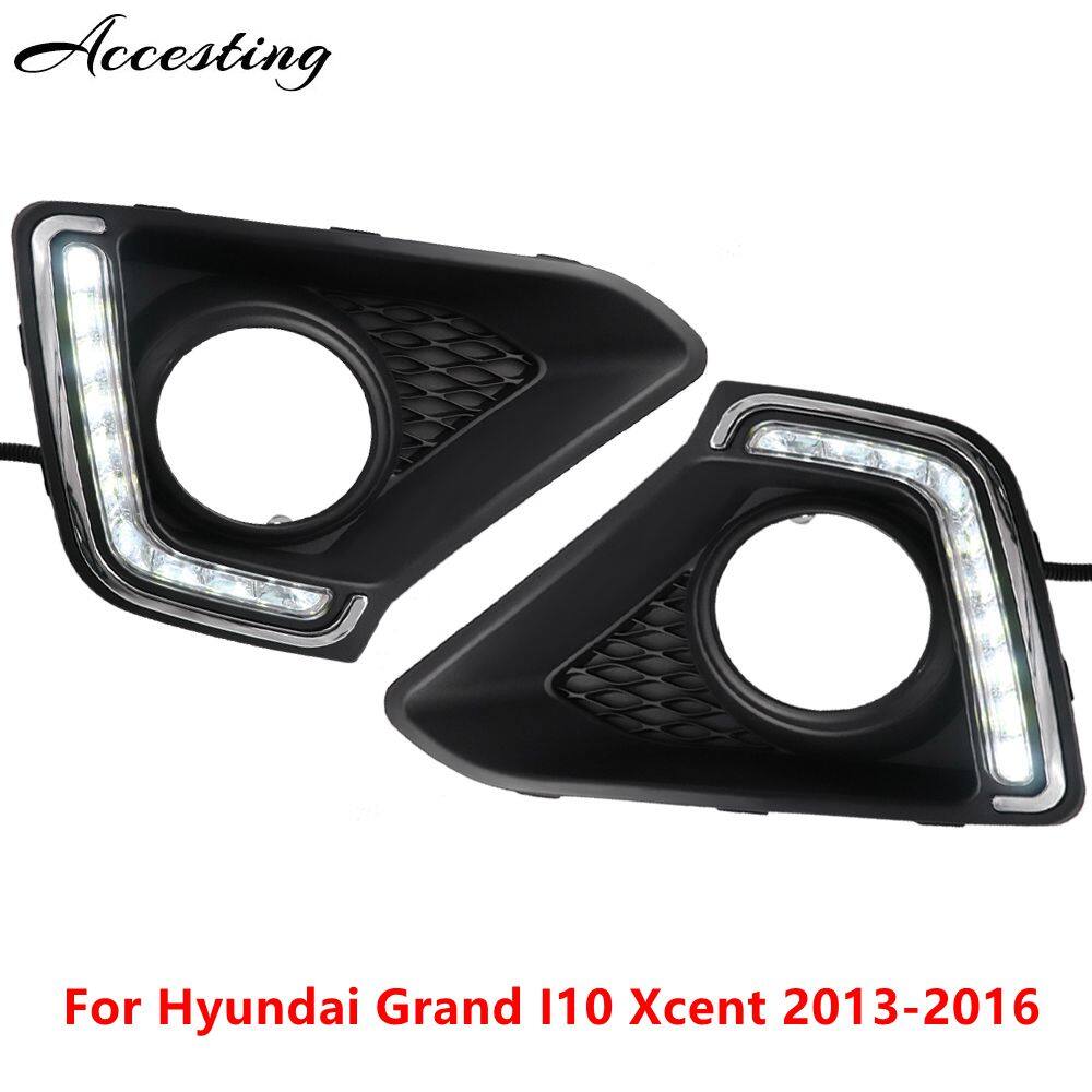 1 Set LED Daytime Running Light DRL Fog Lamp Lights For Hyundai Grand I10 Xcent 2013 2014 2015 1 Set LED Daytime Running Light DRL Fog Lamp Lights For Hyundai Grand I10 Xcent 2013 2014 2015
