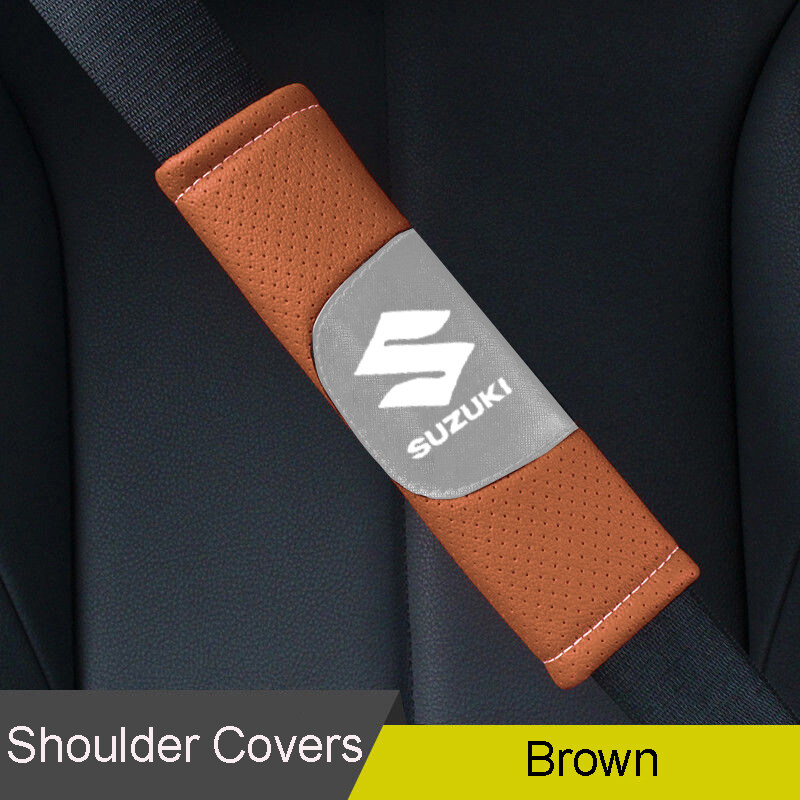 high quality 2pcs for Suzuki seat belt cover leather shoulder pad car