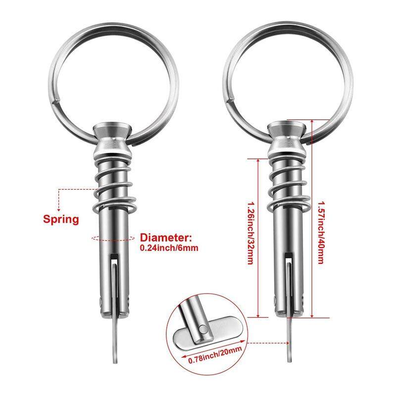 4 Pack Quick Release Pin 1/4 Inch Diameter W/Drop Cam & Spring, Usable