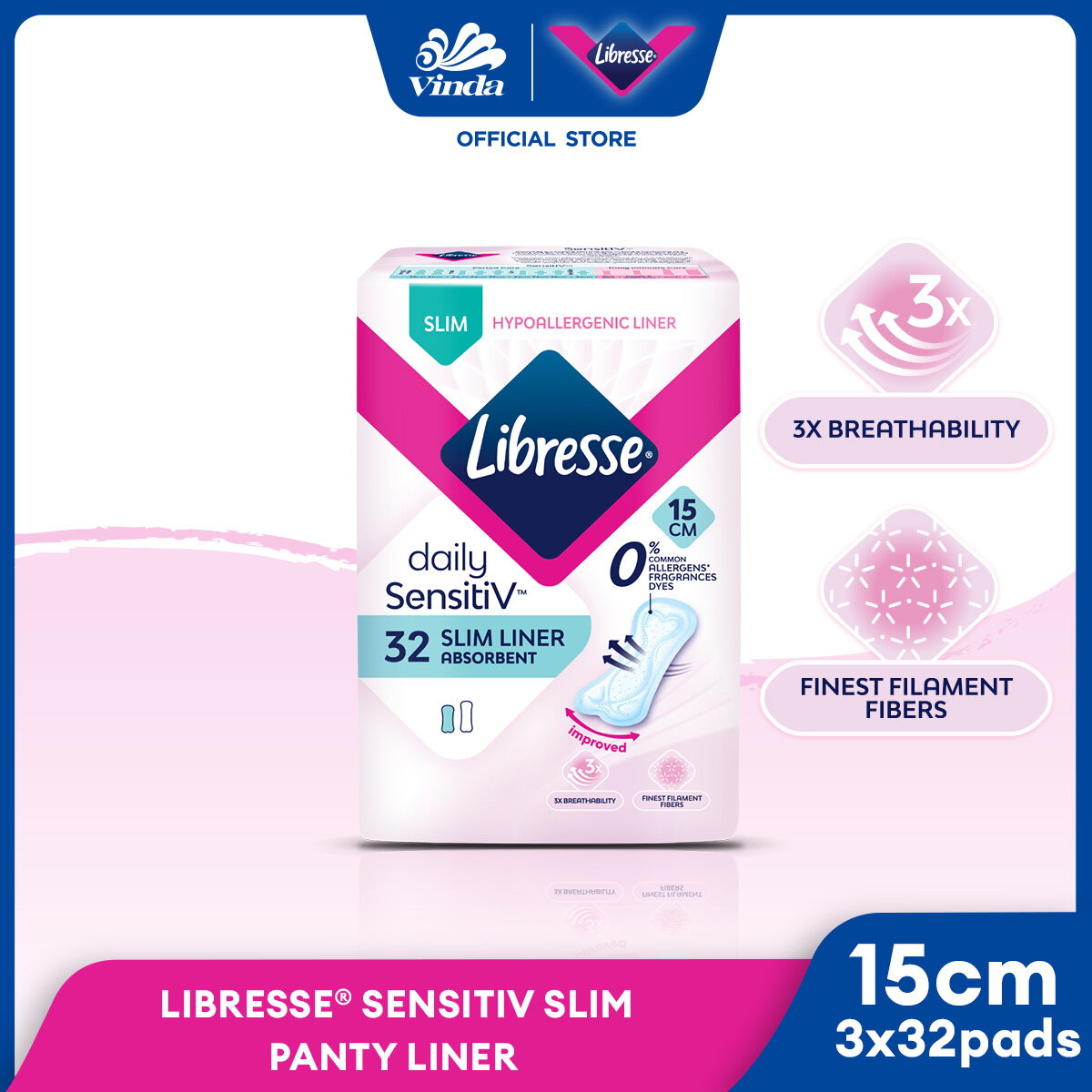 Libresse SensitiV Slim Panty Liner (32s) Lazada