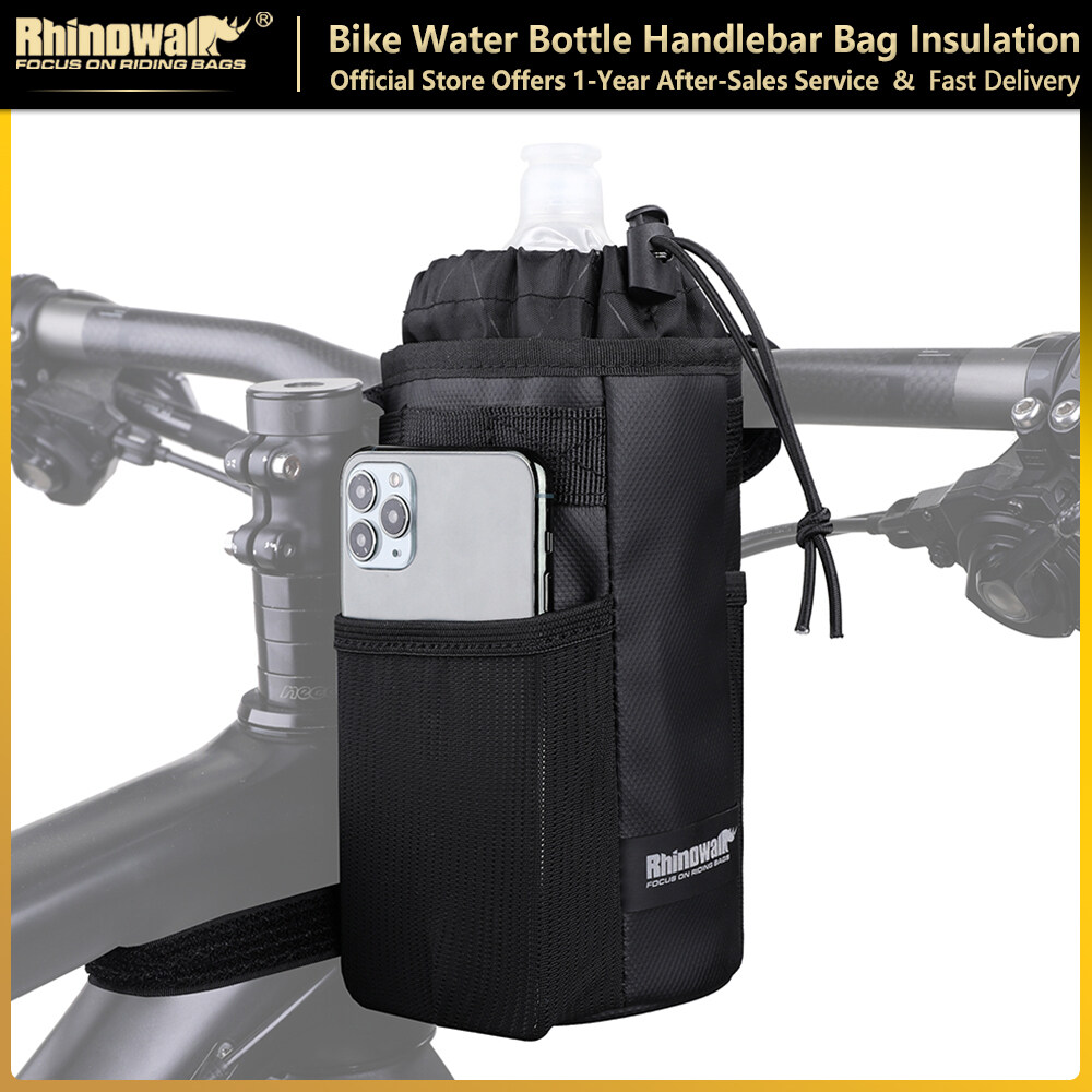 Rhinowalk Bicycle Water Bottle Bag Storage Bag Bike Insulated Water Bottle Bag Front Handlebar Bag Outdoor Cycling Commuting Portable Shoulder Bag