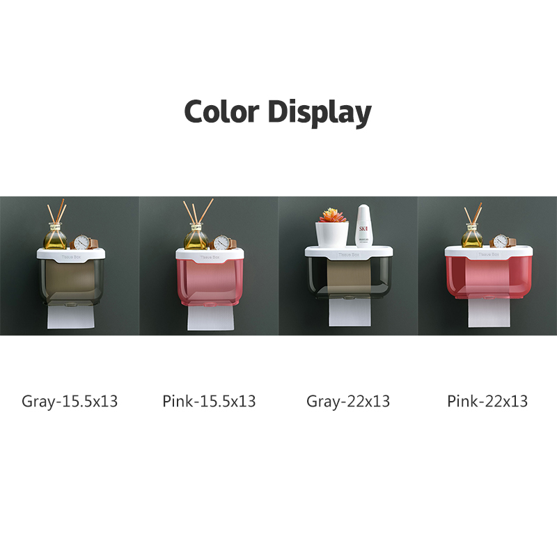 Tissue box transparent non-perforated wall-mounted toilet tissue box creative simple waterproof and moisture-proof toilet pumping box