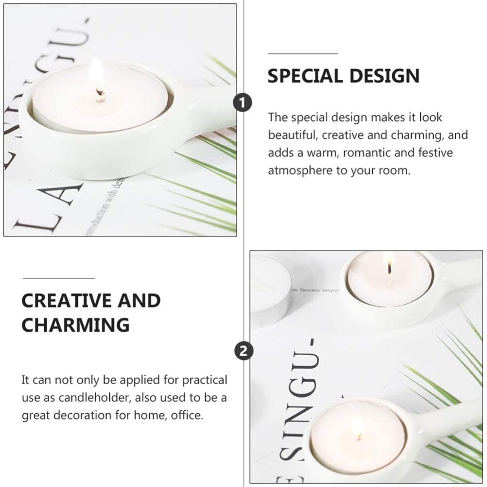 DAFIFY Multi-function Porcelain Dipping Soy Sauce Dishes Spoon and Matte Ceramic  Little Candle Spoons