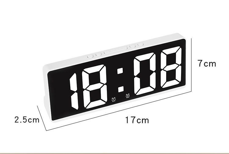 Two sets of alarm clock simple LED clock large screen digital clock bedroom bedside clock Korean version of the fashion clock