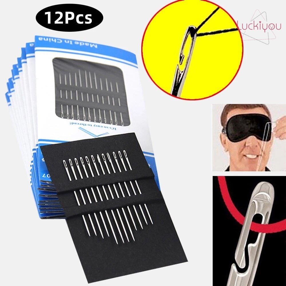 12 Chiếc Kim Cầm Tay Tự Ren Kim Đánh Dấu Kim Mù Mở Cạnh Nhiều Kích Cỡ Kim Tự Khâu Tay Phụ Kiện Tự Làm Thủ Công