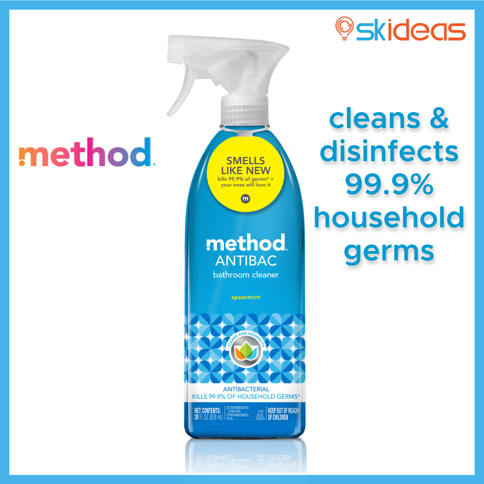 METHOD ANTIBAC BATHROOM CLEANER SPEARMINT 828 ML Lazada
