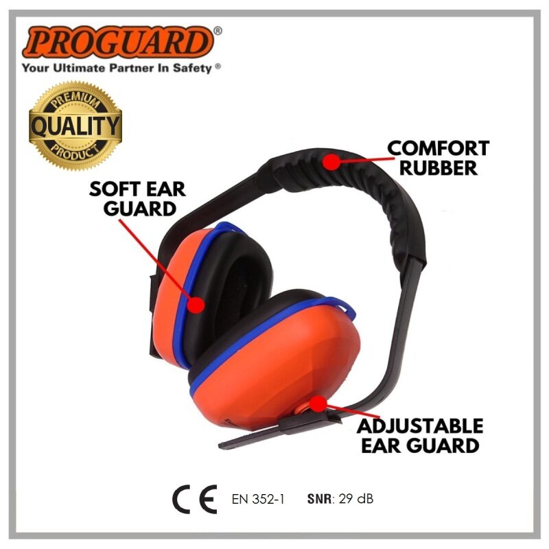 PROGUARD 29db Lightweight Infinity Padded Headband Earmuff - Comply with EN 352-1